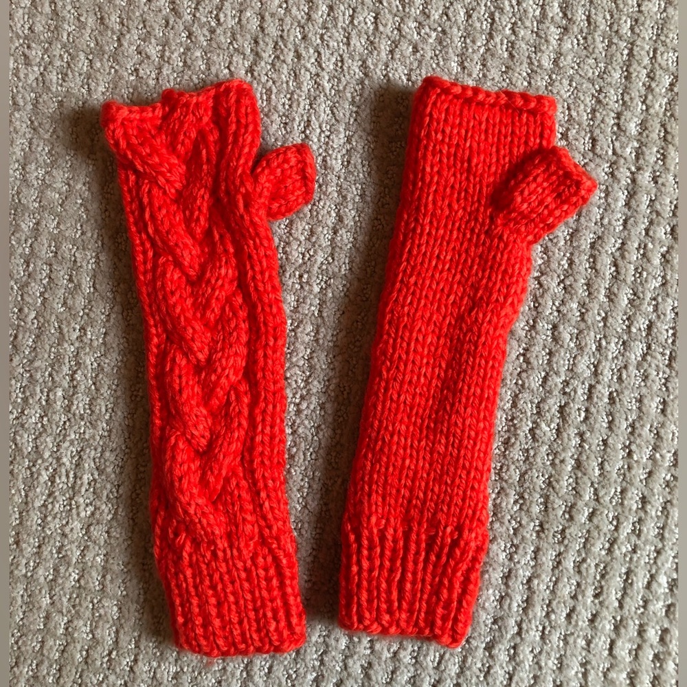 Divided by H&M orange fingerless arm warmers OS